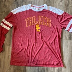 USC Trojans Men 2XL Long Sleeve Shirt- 289c Apparel-Cardinal Red-Official NCAA